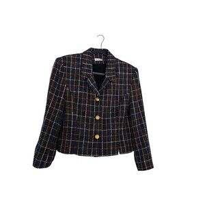 Doncaster Silks Rainbow Tweed Blazer Vintage 1990s Women's Size 10